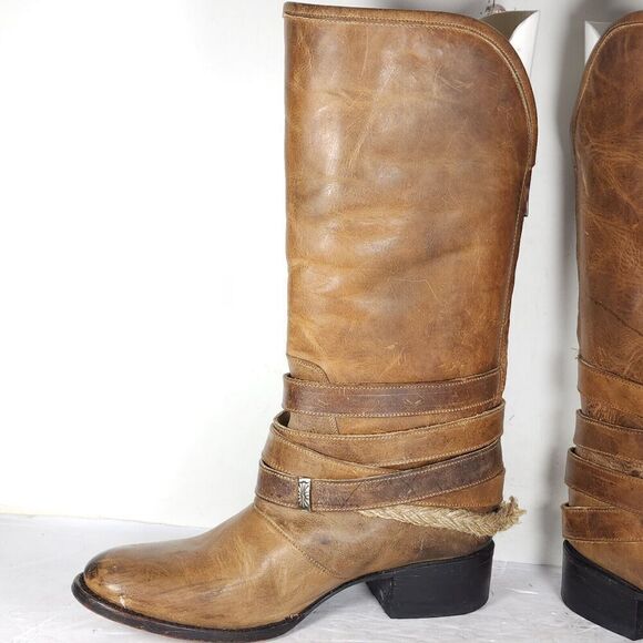 Freebird by Steven Women's Drove US8 Leather Distressed Brown Western Boots - Picture 6 of 16